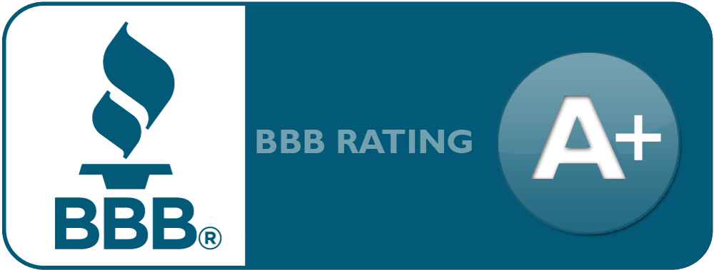 A blue background with the words bbb rating in front.